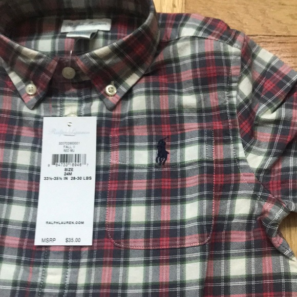 NWT Ralph Lauren Polo Plaid Cotton Oxford Shirt - Picture 3 of 4